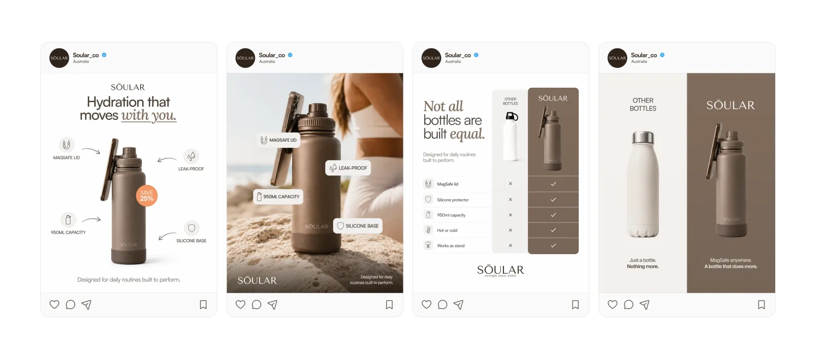 Soular MagSafe bottle static ad concepts by Samer Oukour